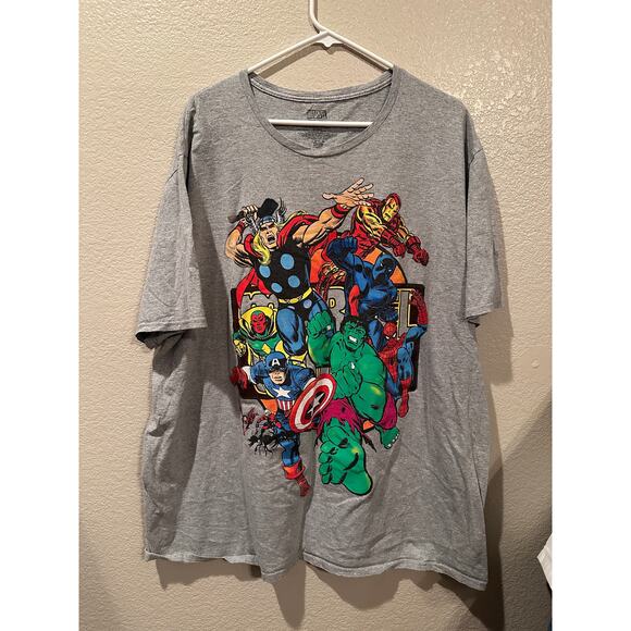 Marvel Avengers Disney Comic Book Graphic Style Grey Tee 3XL - Picture 2 of 4